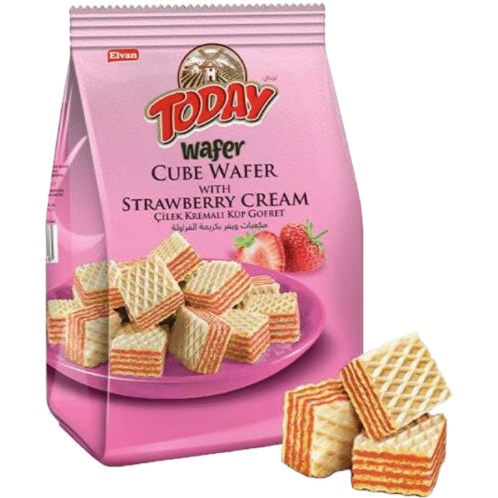 Cube Wafer with Strawberry 200gr * 12pcs - Image 1