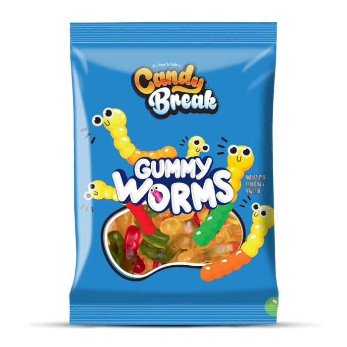 Candy Break Tub Gummy Worms 227g (6X4)-CB204 - Image 1